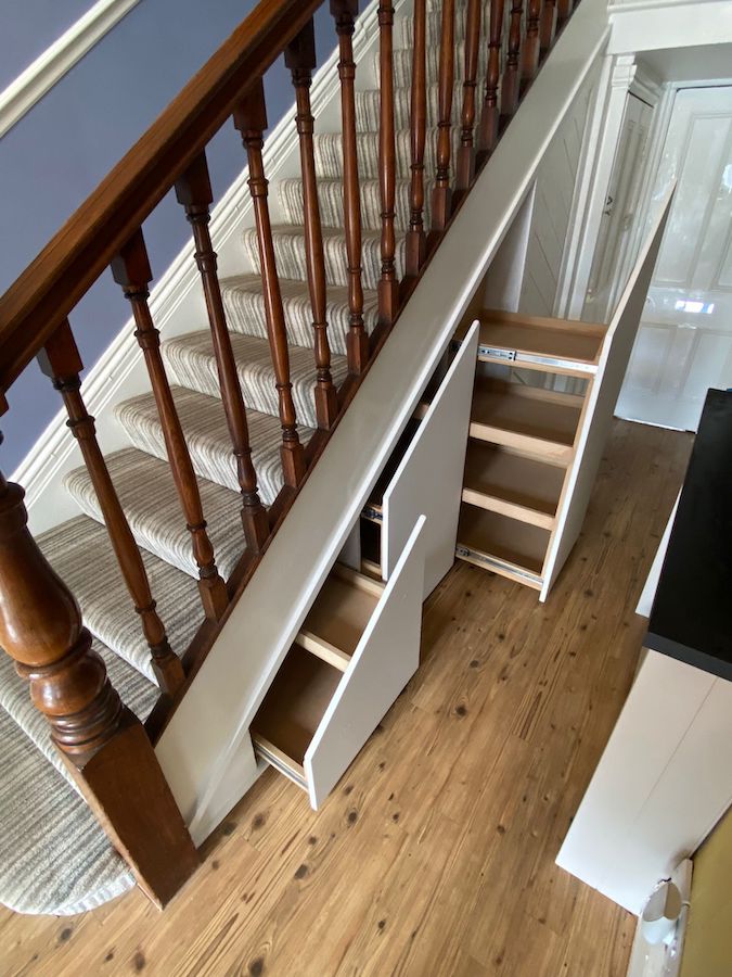3 section with shelves